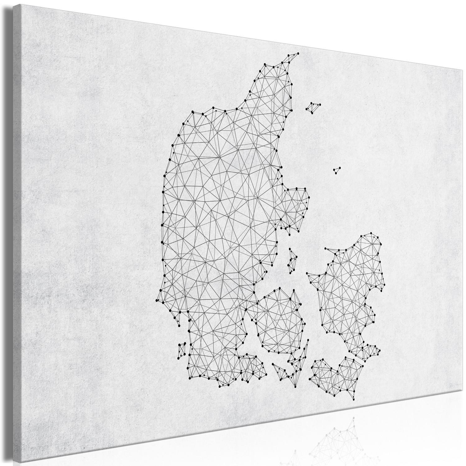 Canvas Network Denmark - Networked Map on a light-gray background
