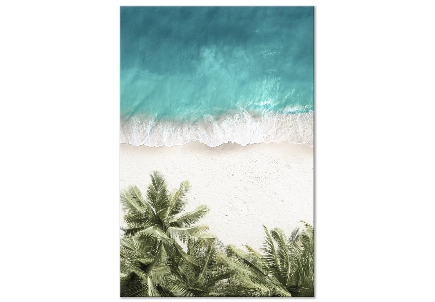 Canvas Turquoise Expansion (1-piece) Vertical - tropical beach landscape