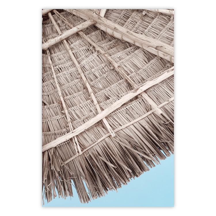 Exotic Structure - landscape of a tropical cottage roof against sky