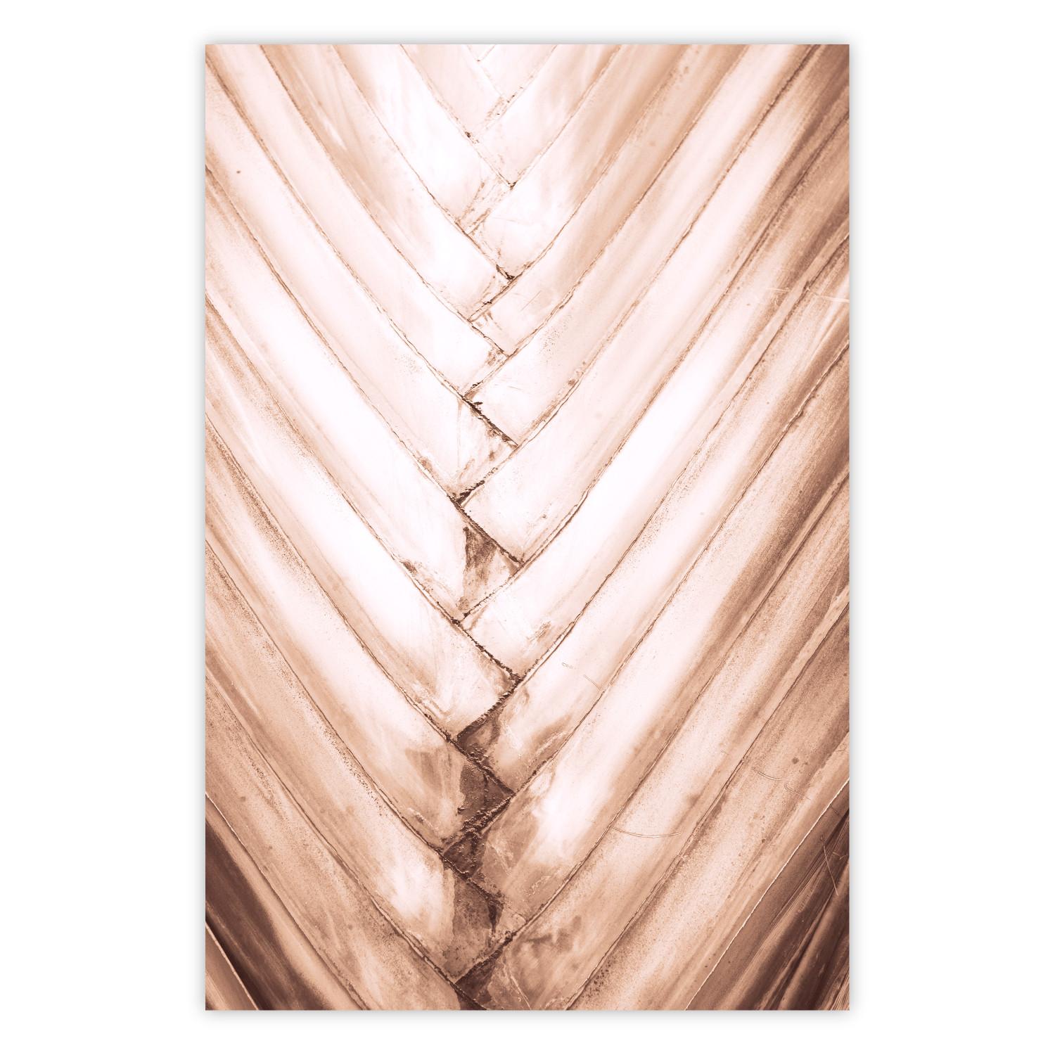 Poster Palm Structure - tropical texture of light wooden planks