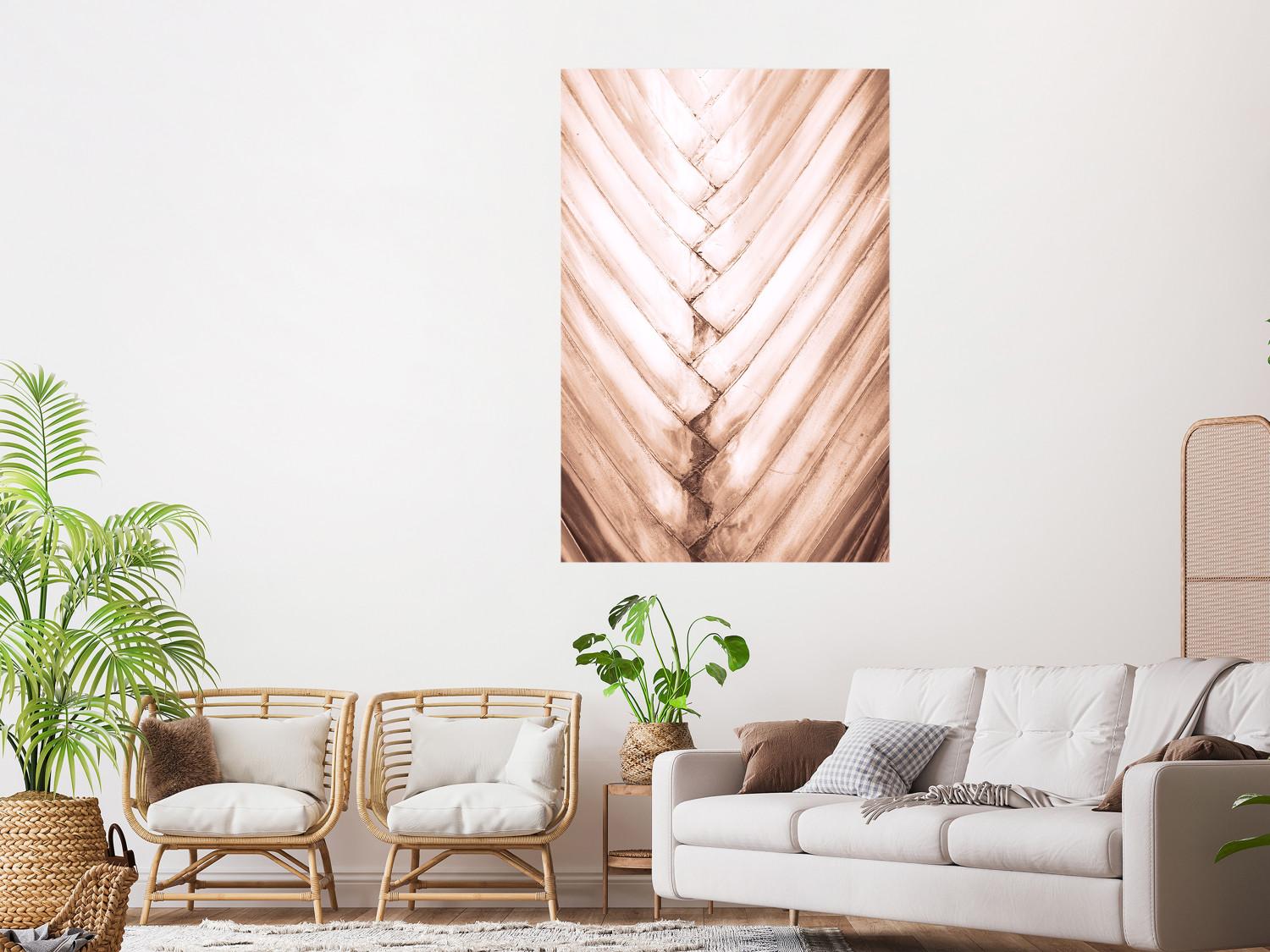 Poster Palm Structure - tropical texture of light wooden planks