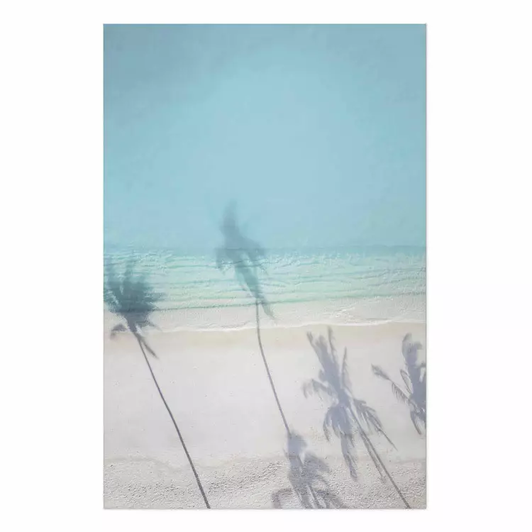 Poster Turquoise Morning - seaside landscape with vivid shadow of palms