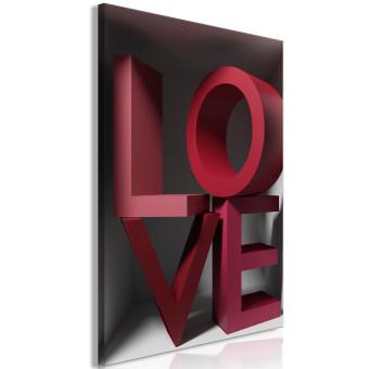Canvas Love in Reds (1-piece) Vertical - English 3D text