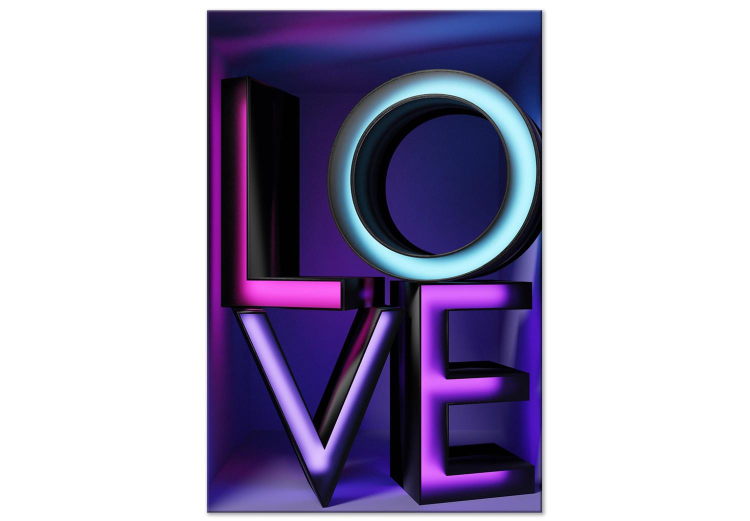 Canvas Love in color - Colored spatial letters in the LOVE inscription