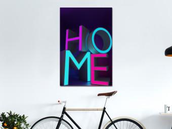 Canvas Neon Home (1-piece) Vertical - 3D neon English text