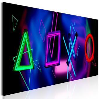Canvas Flying Signs (1-piece) Narrow - futuristic colorful shapes