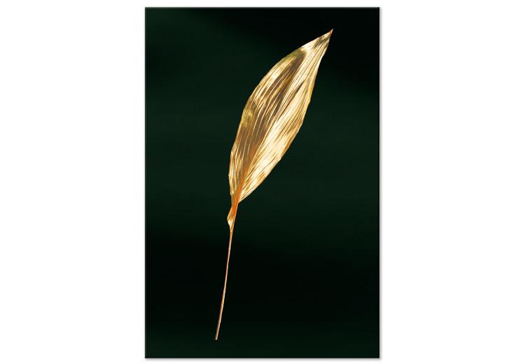Canvas Print Gold leaf - Botanical theme on a background of green