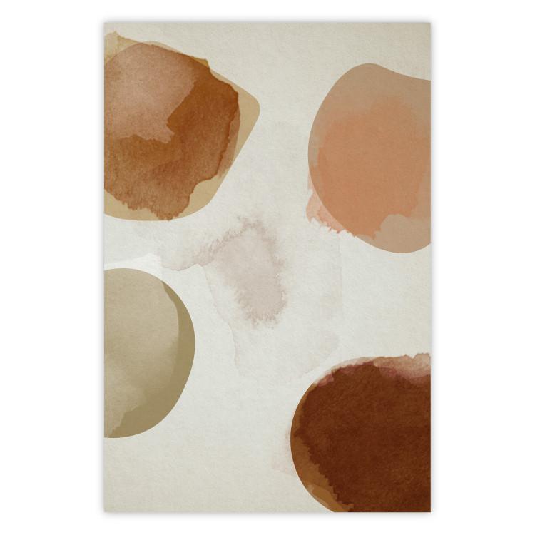 Beige Abstraction - abstract four spheres on a light beige background