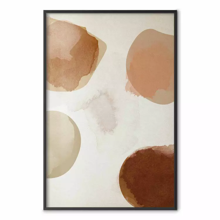 Beige Abstraction - abstract four spheres on a light beige background