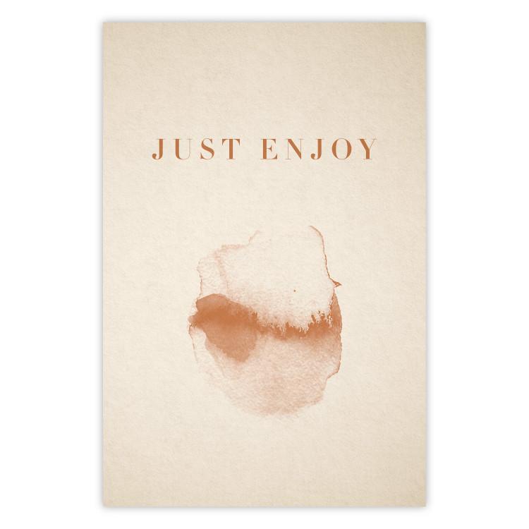 Just Enjoy - English texts and watercolor pattern on a beige background