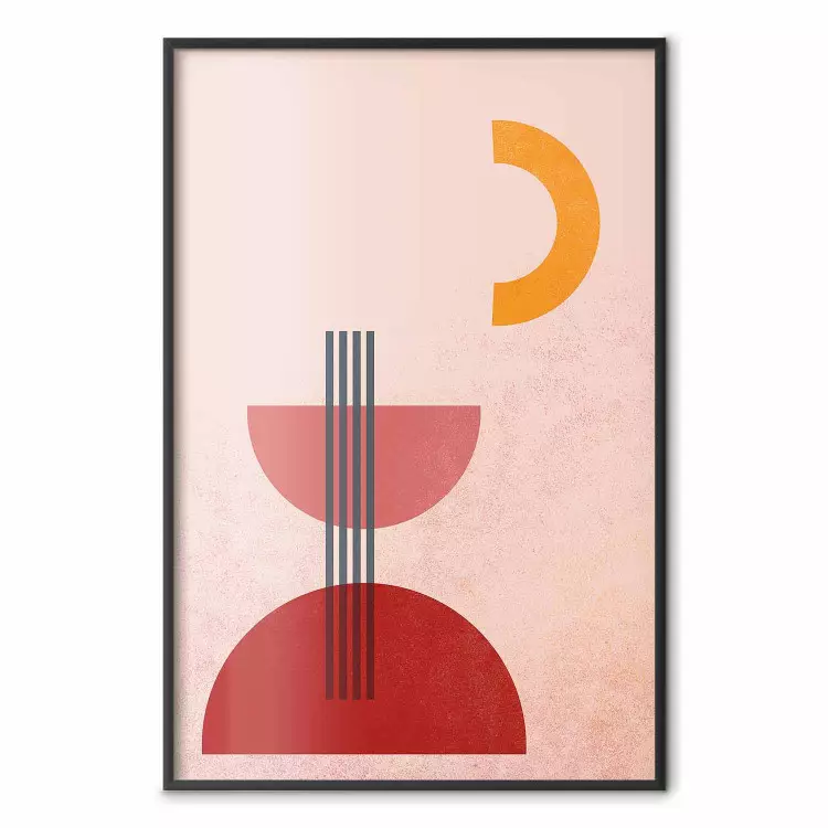 Red Structure - abstract figures in pastel colors