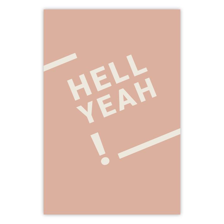 Hell Yeah! - white English texts on a light pastel background