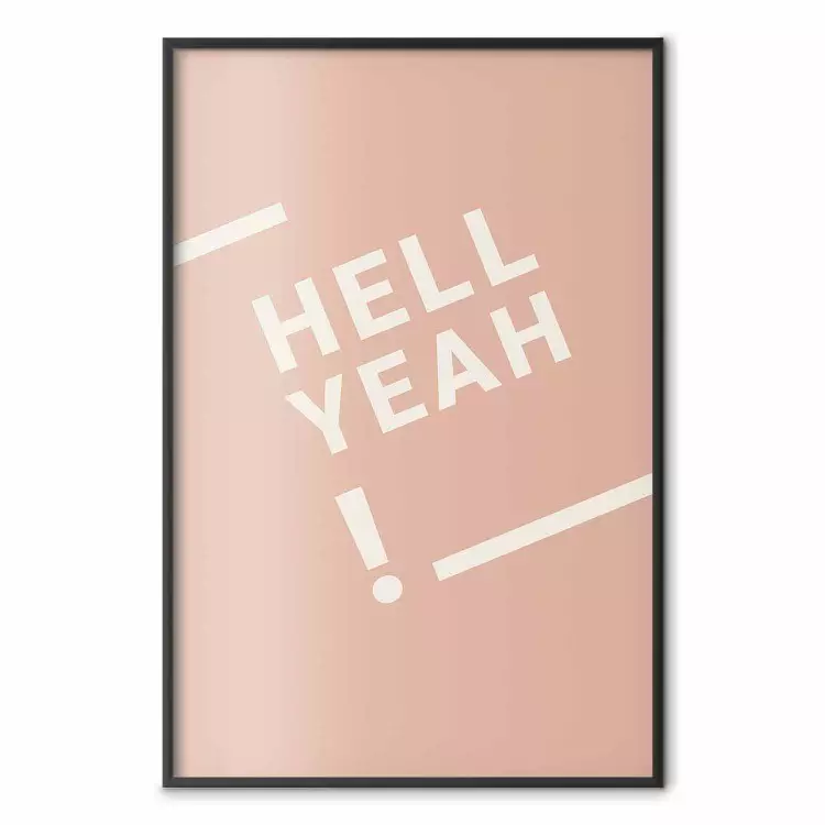 Hell Yeah! - white English texts on a light pastel background