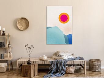 Canvas Ice fjord - abstract Scandinavian landscape with the sun