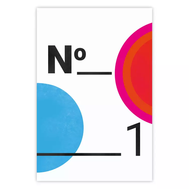 Number 1 - black numbers and colorful geometric figures on a white background