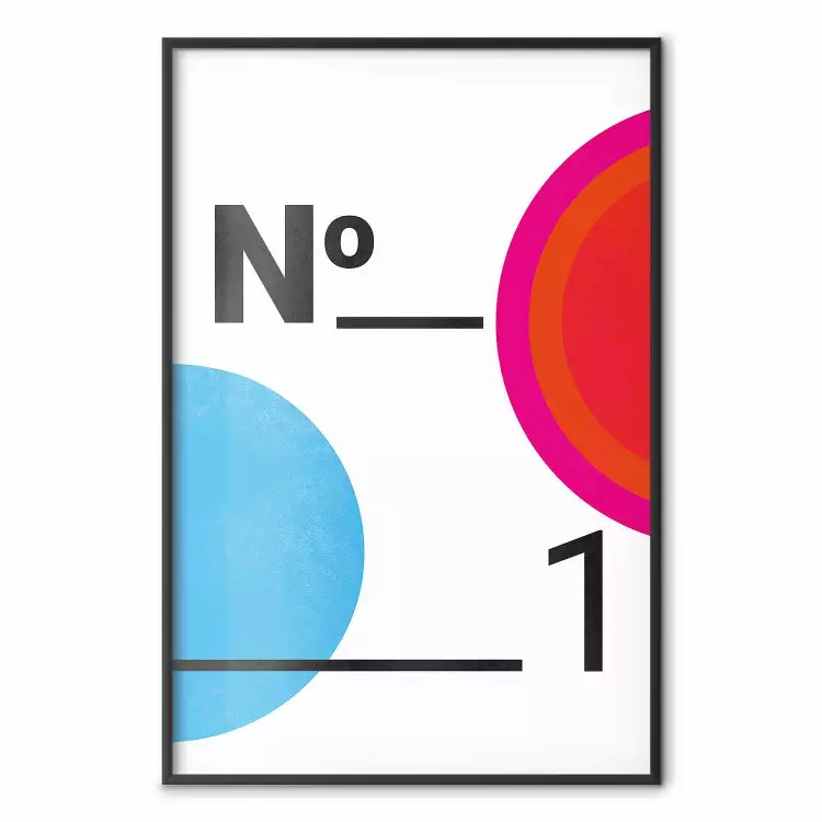 Number 1 - black numbers and colorful geometric figures on a white background
