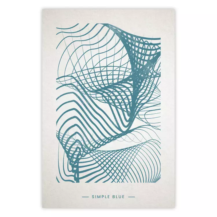 Simply Blue - abstract geometric waves and English texts