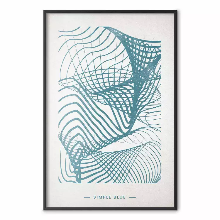 Simply Blue - abstract geometric waves and English texts