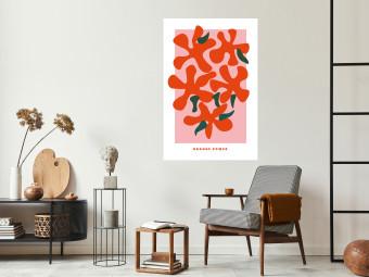 Poster Orange Bouquet - abstract colorful flowers and English texts