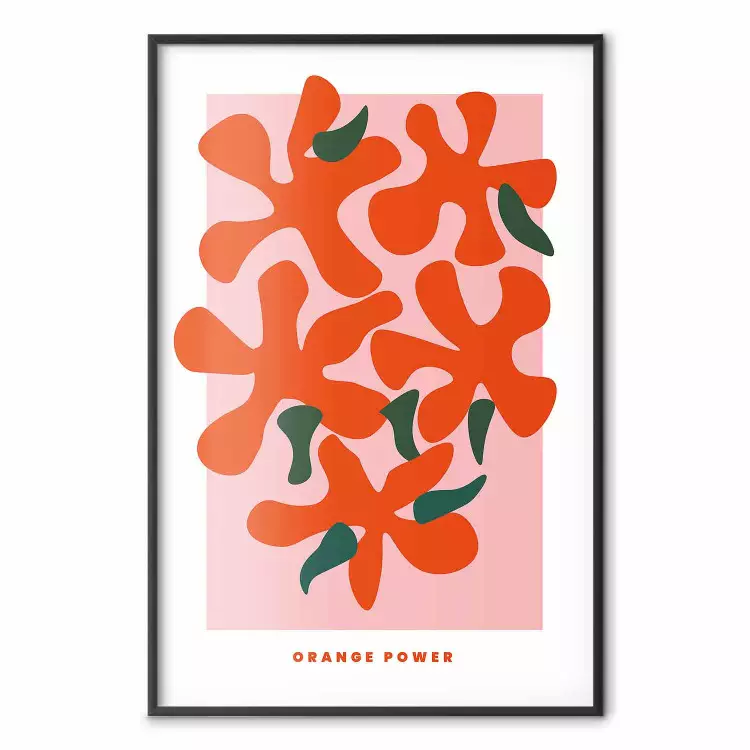 Orange Bouquet - abstract colorful flowers and English texts