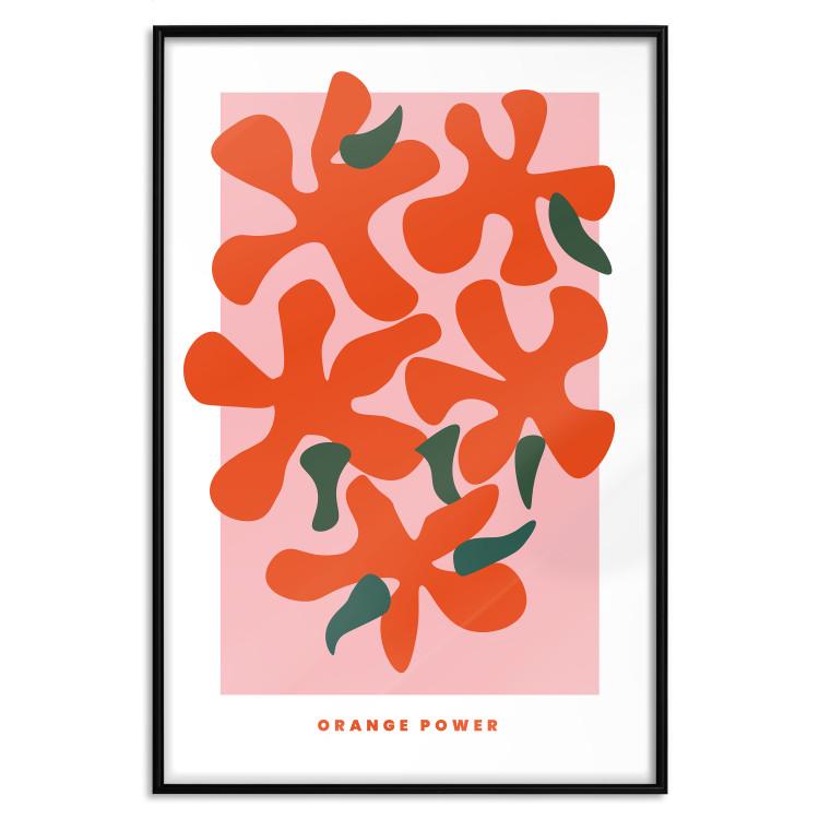 Orange Bouquet - abstract colorful flowers and English texts
