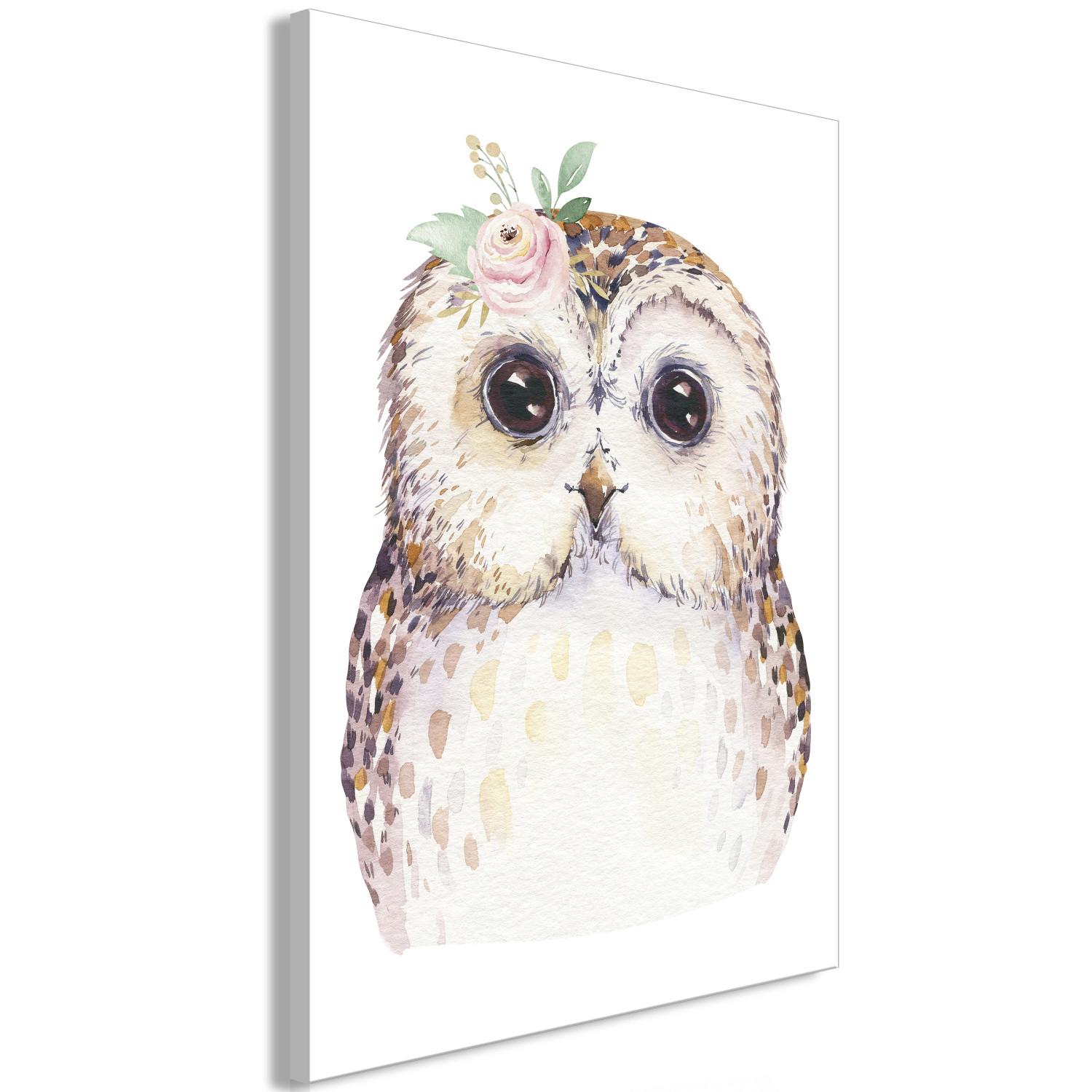 Canvas Positive Owl - Colorful illustration inspired by fairy tales