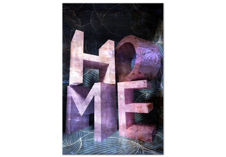Canvas Print Stone inscription home 3D - abstract motif with the word in English