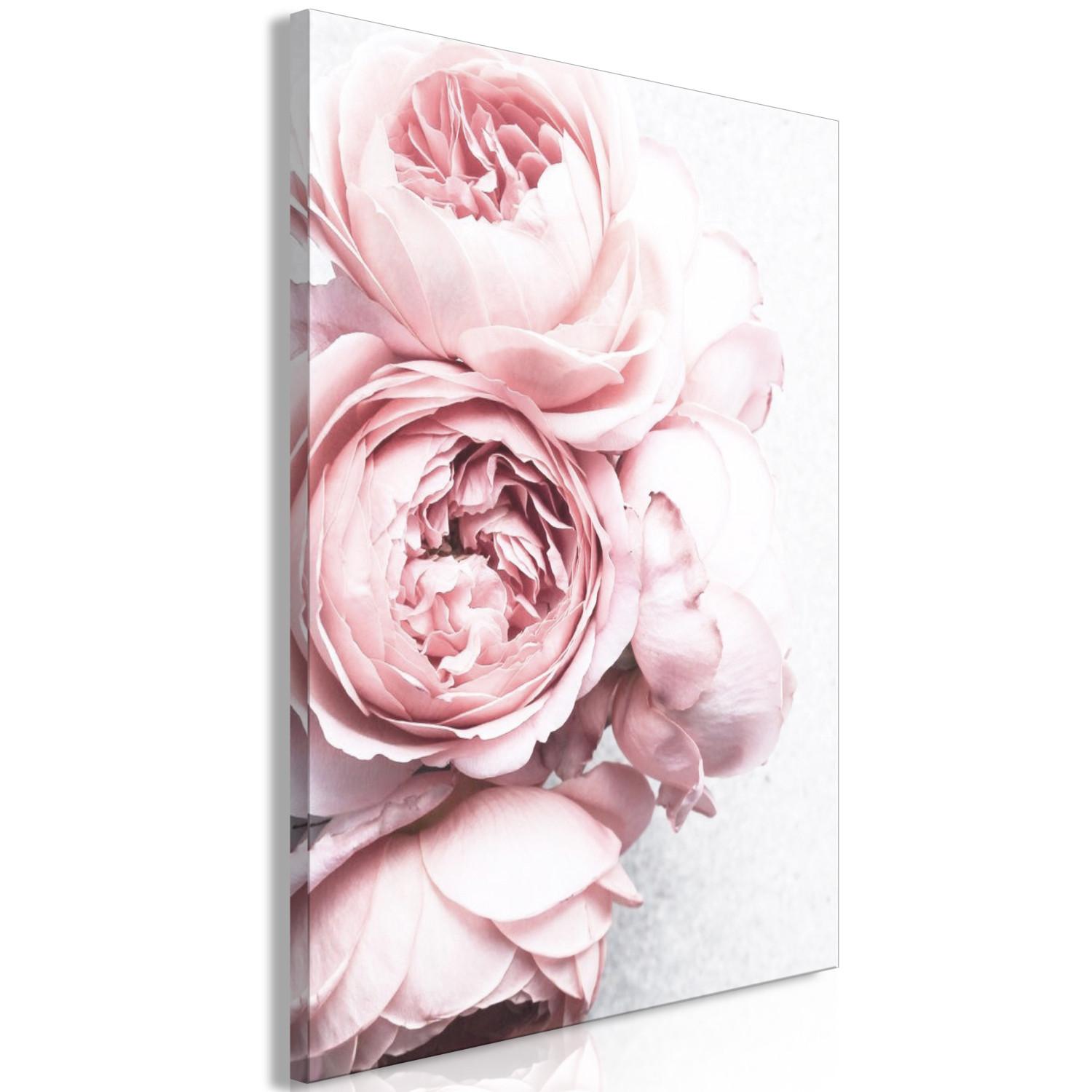 Canvas Rose Scent (1-piece) Vertical - pink flowers in boho motif