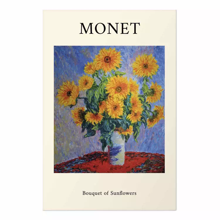 Decorative Sunflowers - bouquet of yellow flowers in a vase and texts