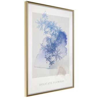 Delicate Flowers - English texts and blue watercolor flowers