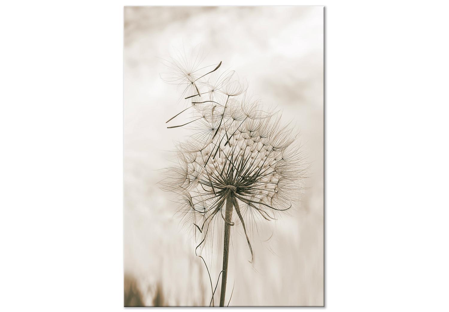 Canvas Gentle Breeze (1-piece) Vertical - dandelion in boho motif