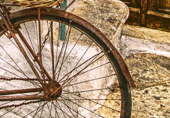 Canvas Bike on the stone stairs - photography of the Italian town