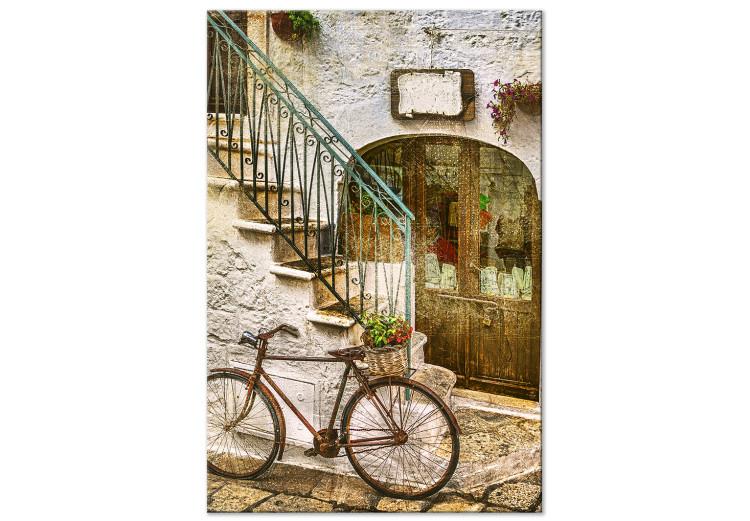 Bike on the stone stairs - photography of the Italian town