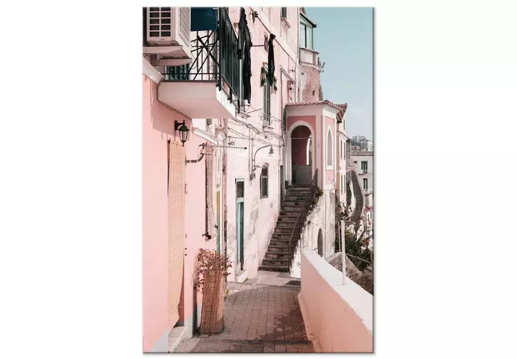 Architecture in Amalfi - a pastel building in Southern Italy