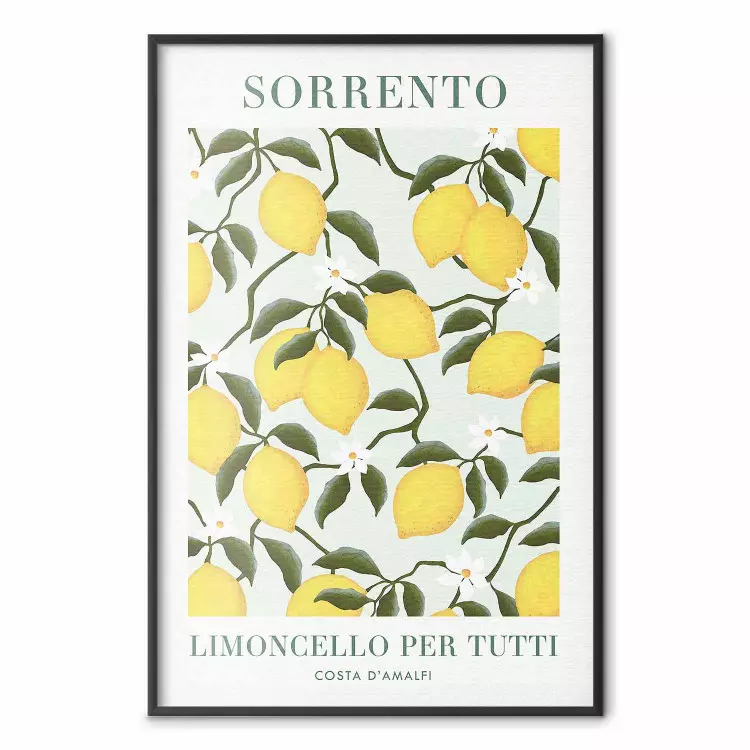 Lemon Sorrento - summer composition with fruits and Italian writings