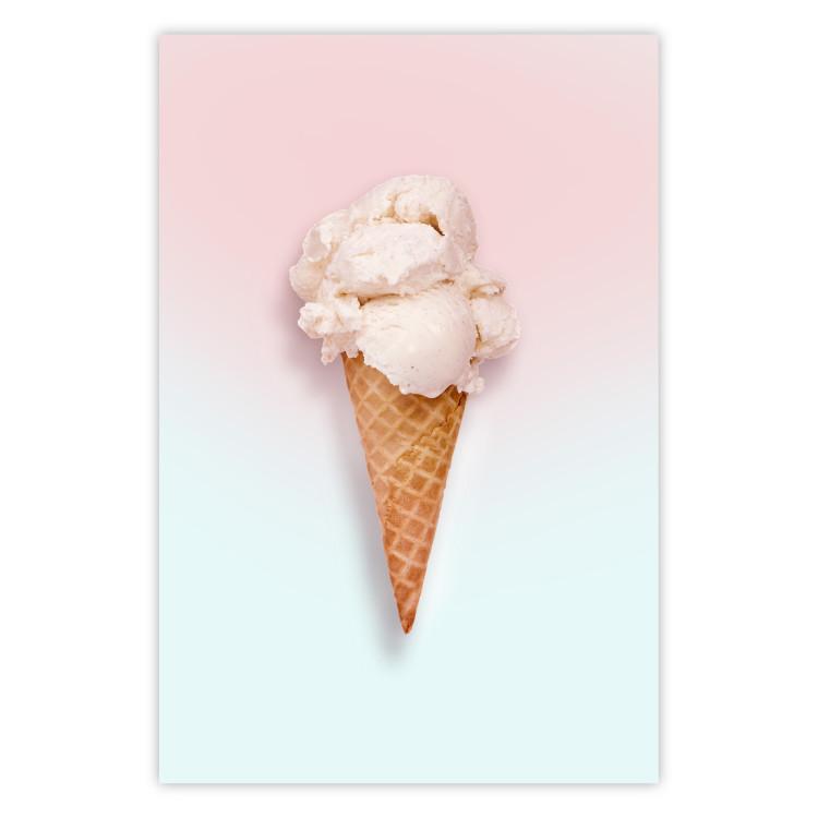 Sweet Treats - summer composition with ice cream cone on a colorful background