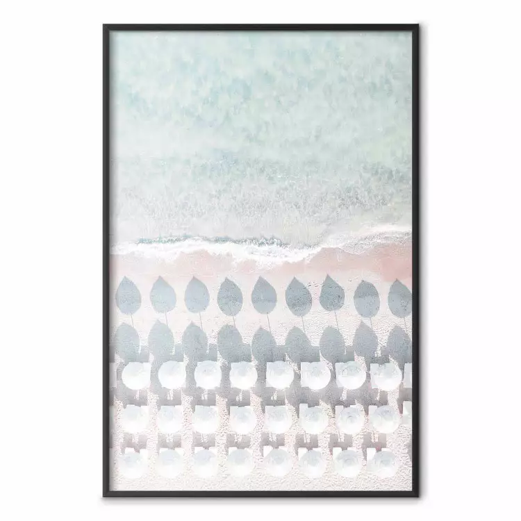 Sardinia Beach - bird's eye view of the azure sea and beach umbrellas