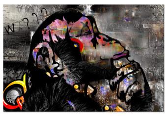 Canvas Thoughtful Monkey (1-piece) Wide - futuristic abstraction