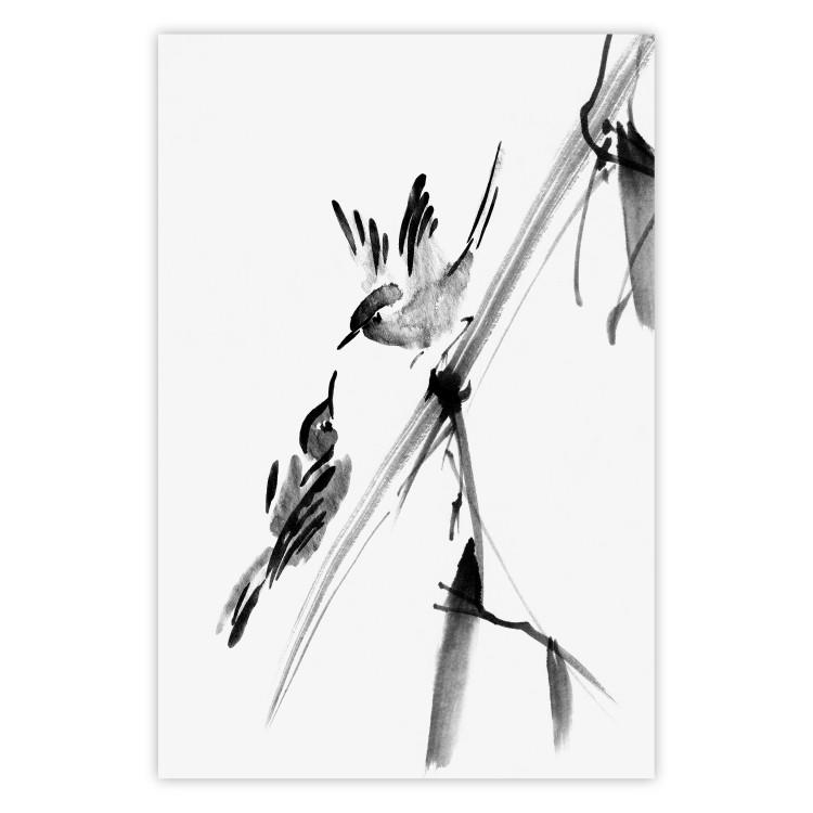 Winged Love - minimalist composition of birds among trees