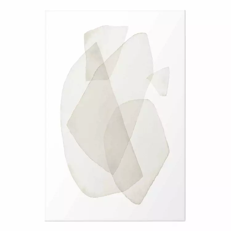 Poster Fragile Moments - a minimalist abstraction in round shapes on white