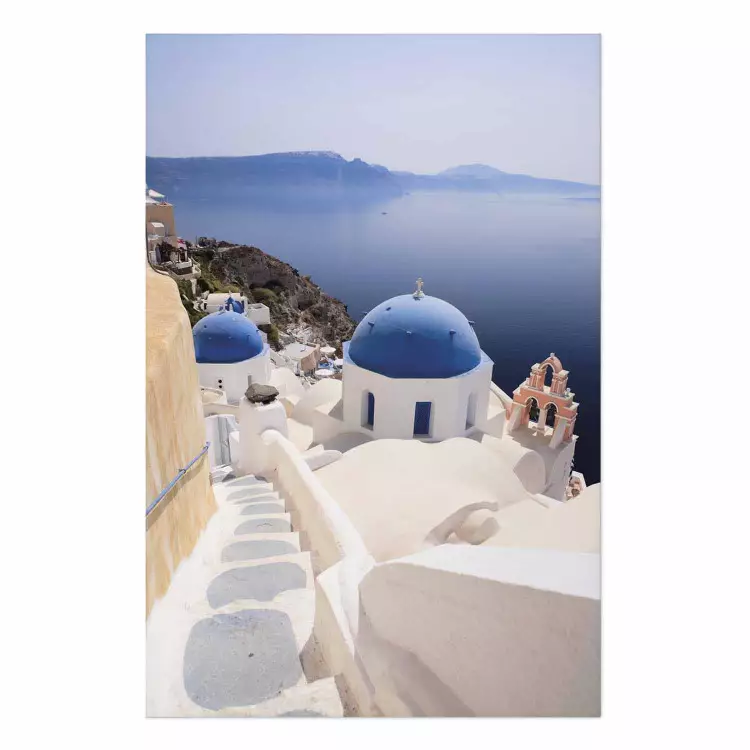 Poster Trip to Santorini - a summer landscape of architecture against the sea
