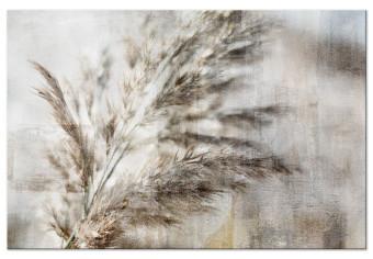 Canvas Dried branch - gray-beige composition in Shabby Chic style