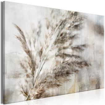 Canvas Dried branch - gray-beige composition in Shabby Chic style