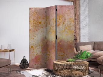 Room Divider Golden Bubbles (3-piece) - Watercolor abstraction on concrete background