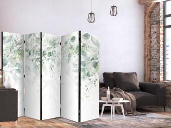 Room Divider Touch of Nature - First Variant II (5-piece) - Delicate leaves