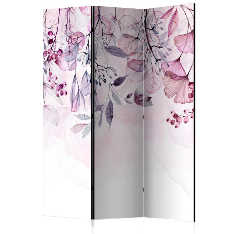 Room Divider Misty Nature - Pink (3-piece) - Composition in colorful plants