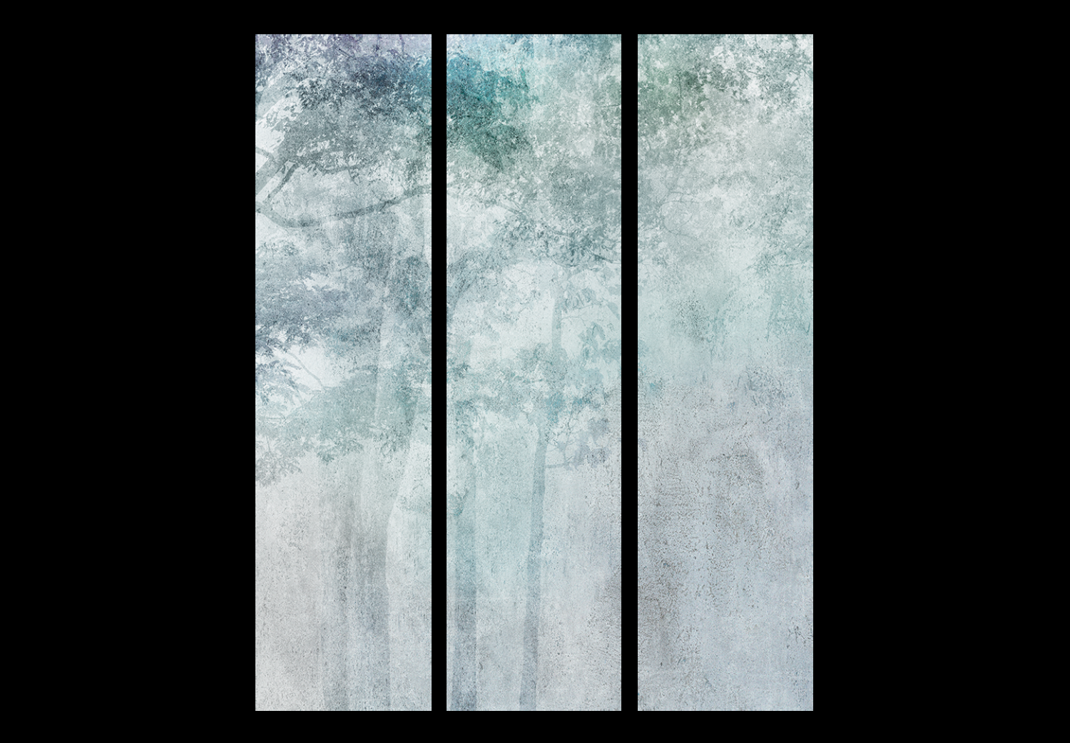 Room Divider Forest Serenity - Third Variant (3-piece) - Green landscape