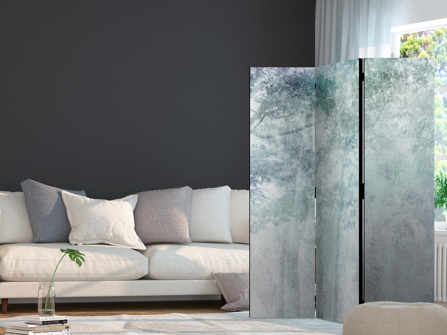 Room Divider Forest Serenity - Third Variant (3-piece) - Green landscape