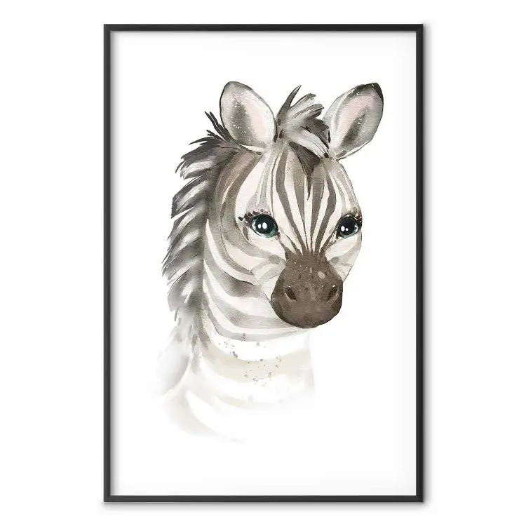Little Zebra - a composition for children with a portrait of a striped animal
