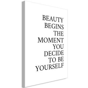 Canvas Black inscription in English - motivational text on a white background